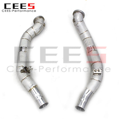 CEES Exhaust Downpipe For Maserati Ghibli 3.0T 2014-2023 with catalyst High flow catted downpipe Exhaust Pipe