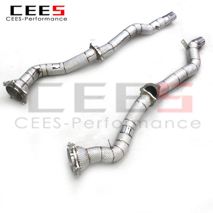 CEES High Performance Catless downpipe Exhaust Pipe For Porsche Cayenne 957 2006-2010 Stainless Steel Exhaust Downpipe