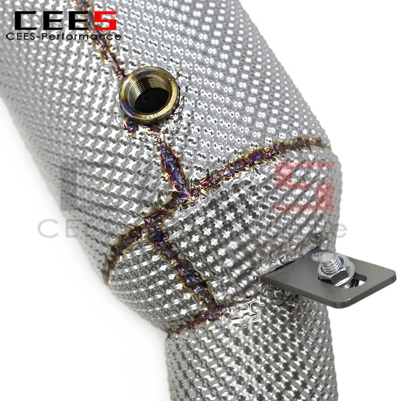 CEES Exhaust Downpipe for Audi Q7 2010-2024 Performance Stainless Steel Downpipe Exhaust Pipe System Assembly with Catalyst