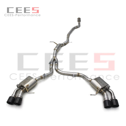 CEES Stainless Steel  Valved Sport Exhaust Catback Muffler for Porsche Macan 2.0T 2014-2017 Exhauster Pipe