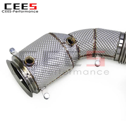 cees Exhaust Header for Mclaren 600LT Spider/Coupe 3.8T 2018-2019 Stainless Steel Downpipe with Heat Shield Exhaust Pipe System