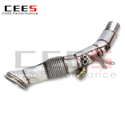 CEES Exhaust For Ferrari SF90 3.9T V8 2019-2023 Sport Downpipe Without Catalyst SS304 Exhaust Pipe