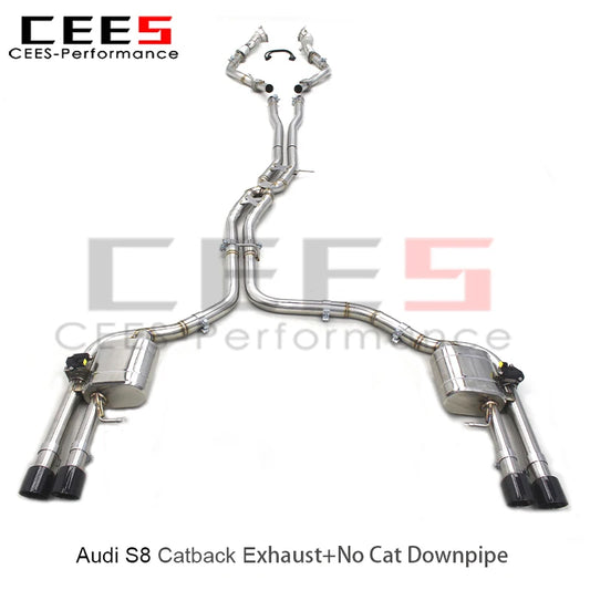 cees for Audi S8 D4 4.0T 2013-2018 Valved Sport Exhaust System