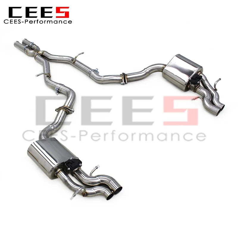 CEES Custom Valve Catback for Mercedes-Benz S63 AMG W222 5.5T 2014-2020 with Four Doors Stainless Steel Exhaust Pipes