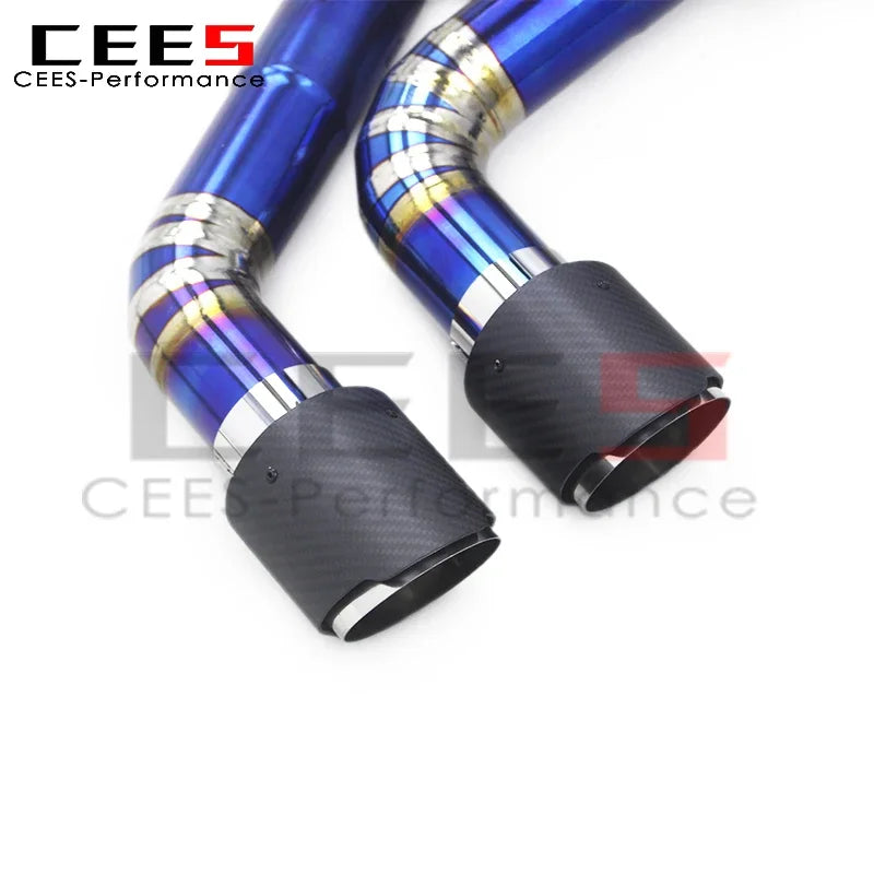 cees Titanium Catback Exhaust System for BMW 530/530E 2.0T 2016-2024 Straight Pipes Car Part Muffler Valve Carbon Fiber Tips