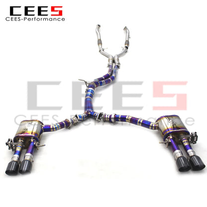 CEES Factory Customization  Valvetronic Catback Exhaust Downpipe For Audi S4/S5 B9 3.0T 2019-2023 Titanium Exhaust Pipe Muffler