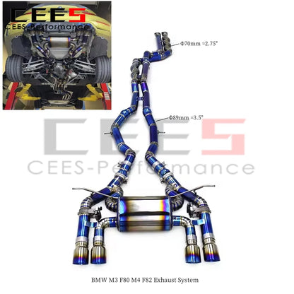 cees Valve Catback Exhaust System for BMW M3/M4 F80/F82 3.0T 2015-2019 Performance Titanium Valvetronic Exhaust Pipes Muffler