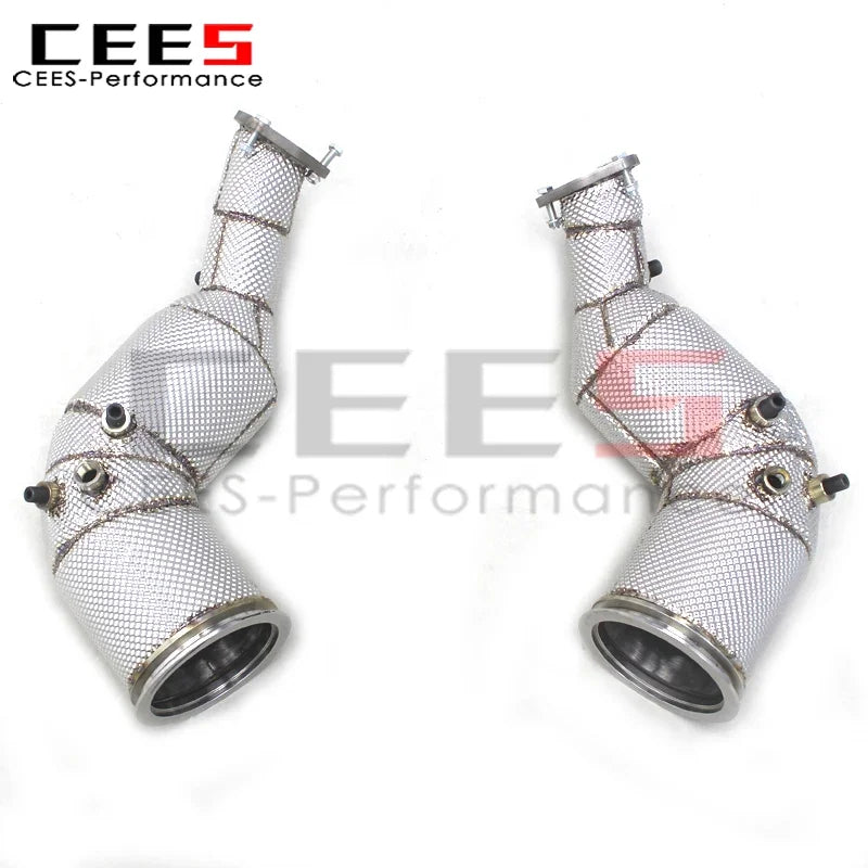 CEES Free Flow Downpipe for Audi RS6 C8 4.0T 2021-2023 Racing High Quality Stainless Steel Exhaust Pipes Downpipes with OPF/DPF