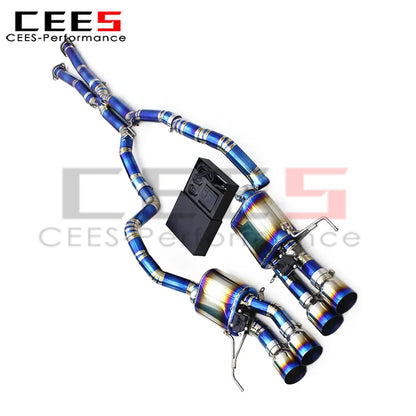 cees Valvetronic Exhaust System for 2014-2019 Chevrolet Corvette C7 6.2L Supersport Titanium Pipe with Control Catback Muffler