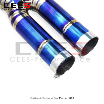 cees Catback Exhaust Downpipe Escape for Ferrari 812 Superfast 6.5L V12 2017-2023 Titanium Exhaust System Free Flow Pipe Muffler