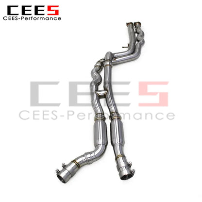 cees Exhaust 2.75" H Pipe 63mm Isometric Midpipe for BMW M2C M2 Competition F87 S55 3.0 2020-2024 SUS304 Tubes Resonated Exhaust