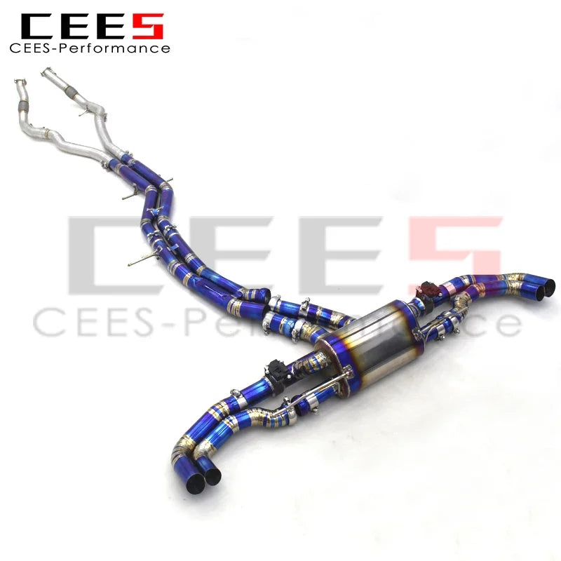 CEES Catback With Electronic valve For Audi RS Q8/RSQ8/Q8 2019-2023 Titanium Exhaust Pipe Muffler Car Exhaust System Front Pipe