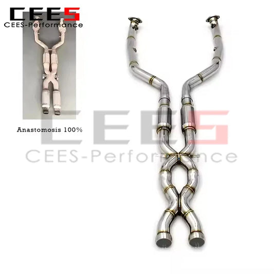 cees for BMW M3 E90/E92/E93 4.0L 2007-2013 Car Exhaust X Mid-pipe Titanium/Stainless Steel Exhaust Pipe Muffler Mid Pipe System