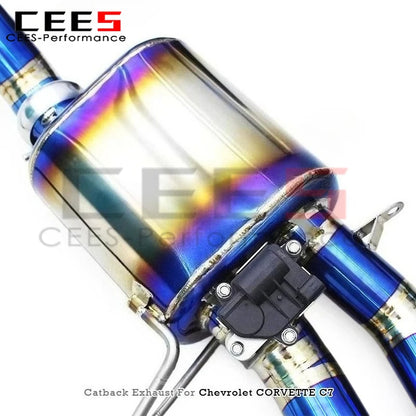 cees Valvetronic Exhaust System for 2014-2019 Chevrolet Corvette C7 6.2L Supersport Titanium Pipe with Control Catback Muffler
