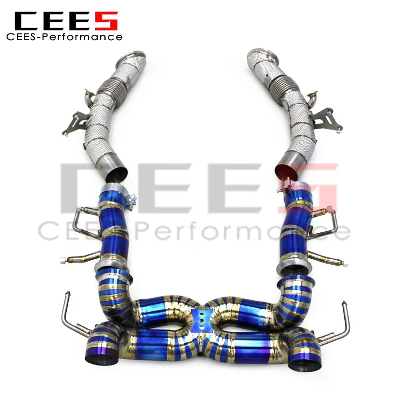 CEES  SF90 Catback Exhaust Downpipe 76MM Pipes for Ferrari SF90 3.9T V8 2019-2023 Exhaust System Titanium Exhaust Pipe Muffler