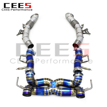 CEES  SF90 Catback Exhaust Downpipe 76MM Pipes for Ferrari SF90 3.9T V8 2019-2023 Exhaust System Titanium Exhaust Pipe Muffler