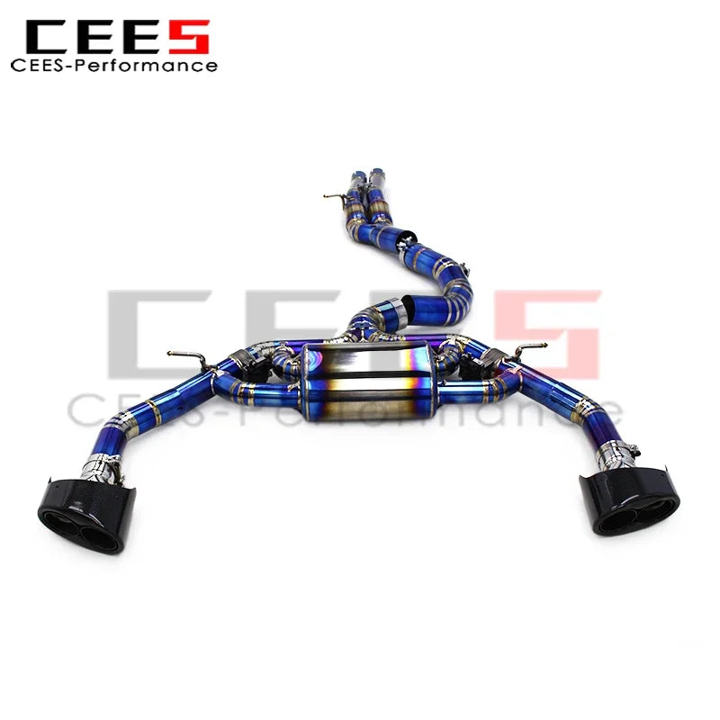 CEES  Titanium Exhaust Pipe for Audi RS3 2.5T RS Black Tip Catback Muffler Exhaust System Car Accessories