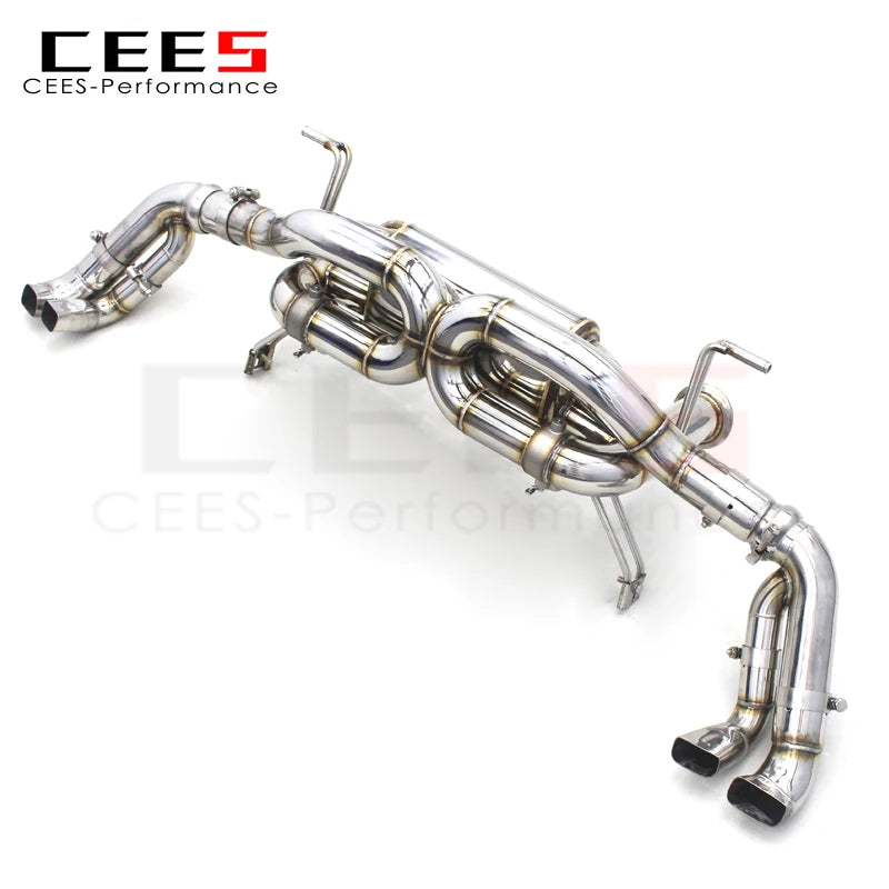 CEES Exhaust Pipes For Audi R8 V8/V10 4.2/5.2 2017-2023 Stainless Steel 304 Catback Exhaust System with vacuum Valve