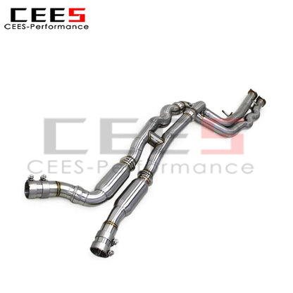 cees Exhaust 2.75" H Pipe 63mm Isometric Midpipe for BMW M2C M2 Competition F87 S55 3.0 2020-2024 SUS304 Tubes Resonated Exhaust