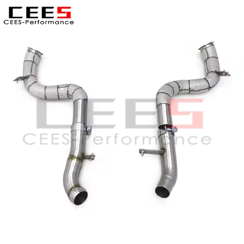 cees Free Flow Downpipes for Mercedes-Benz GLC63 AMG 4.0T 2016-2022 Stainless Steel Exhaust Downpipe Racing Car Exhaust System