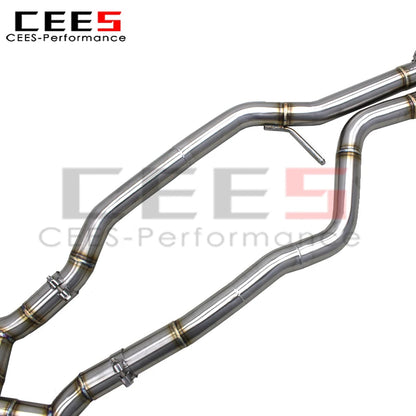 cees Valved Catback Muffler for PORSCHE Cayenne 958 V8 4.8 2010-2016 Tuning Active Sound X Pipe SUS304 Muffler Exhaust System