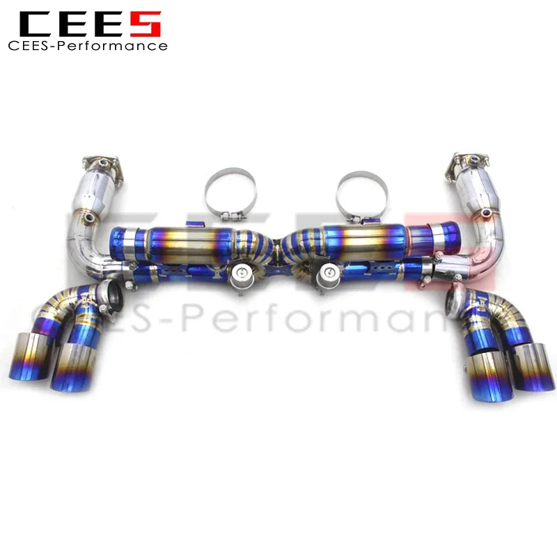 cees Catback Exhaust for Porsche 911 996 3.4L 1997-2005 Downpipe with Catalyst Titanium Exhaust Pipe Muffler Escape