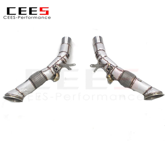 CEES Exhaust For Ferrari SF90 3.9T V8 2019-2023 Sport Downpipe Without Catalyst SS304 Exhaust Pipe