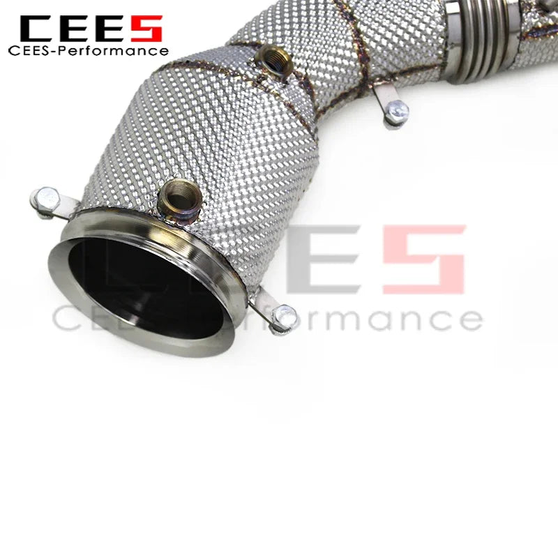 cees Exhaust Header for Mclaren 600LT Spider/Coupe 3.8T 2018-2019 Stainless Steel Downpipe with Heat Shield Exhaust Pipe System