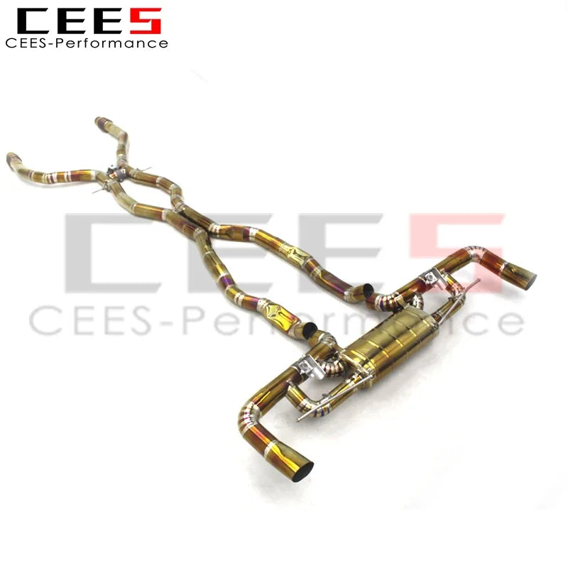 CEES Car Rear Catback Exhaust Muffler Modify for Benz GLE63 AMG W166 4.0T/5.5T 2015-2022 Performance Titanium Exhaust Pipe