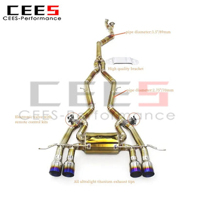 cees for BMW M3/M4 G80/G82/G8X 2021-2024 Performance Titanium Exhaust Catback Valved Exhaust Valvetronic Muffler System Assembly