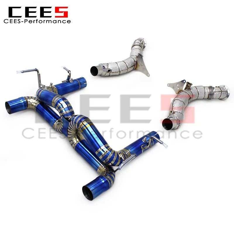 CEES Racing Full Exhaust Pipe for Ferrari F8 Spider/Tributo V8 3.9T 2019+ Titanium  Maximum Sound Straight Pipe Exhaust