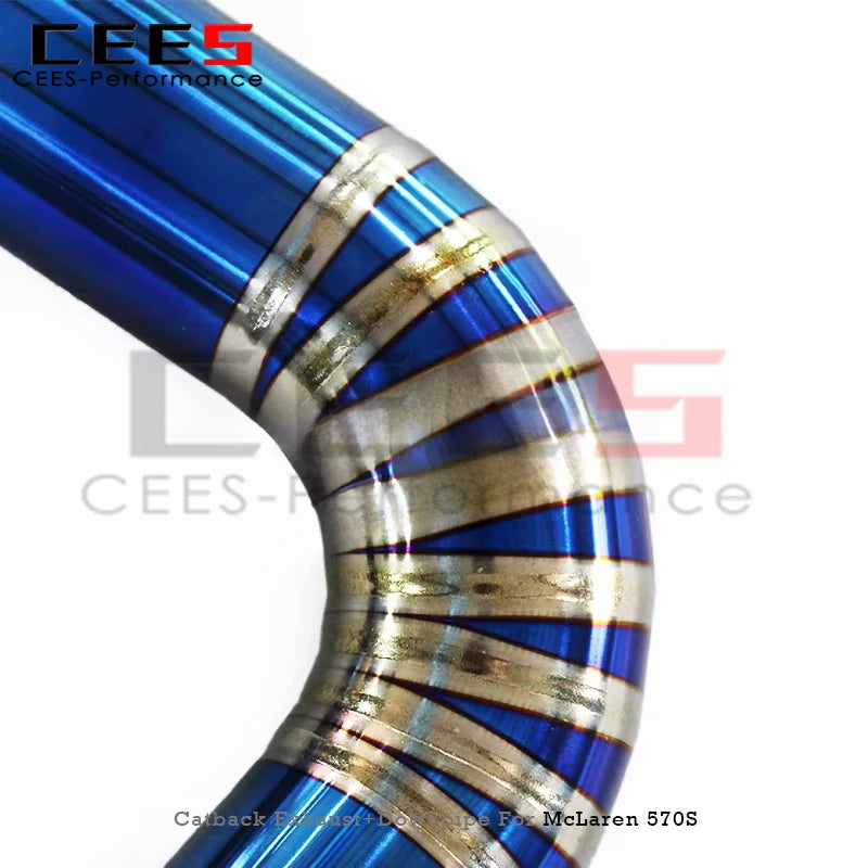 cees Titanium Catback Catalyst Downpipe for McLaren 570S/570GT 3.8T 2015-2019 Supersport Valved Axle Back Heat Shield Header