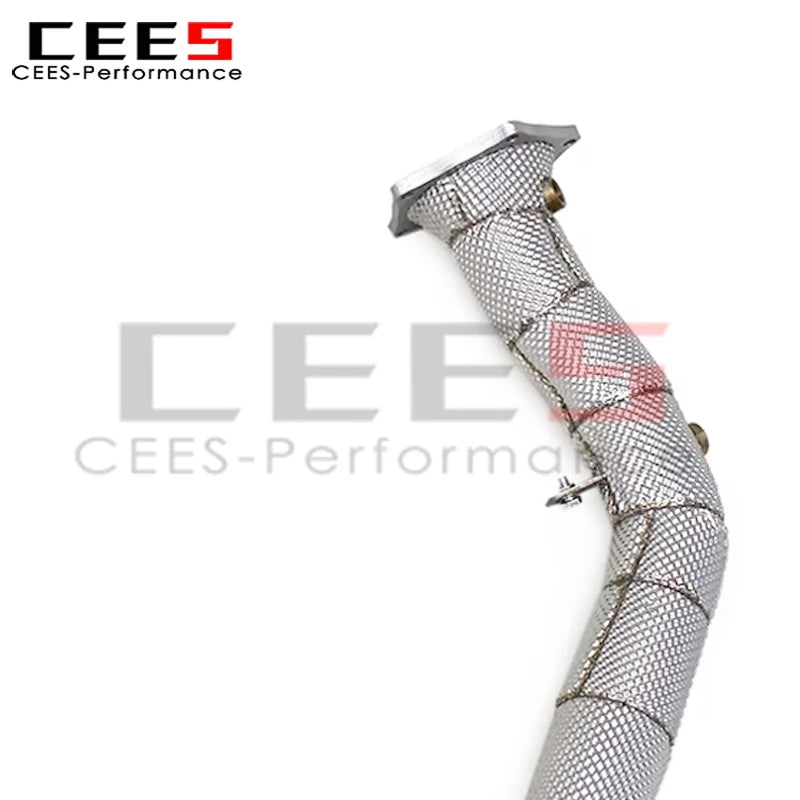 cees Free Flow Heatshield Exhaust Downpipe for Porsche Cayenne 958/958.1 4.8T 2011-2014 Stainless Steel Header Exhaust System