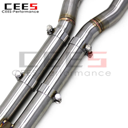 CEES Valved Sport Exhaust System Auto Parts for Audi A6 3.0T 2012-2023 SS304 Stainless Steel Racing Catback Exhaust Pipe System