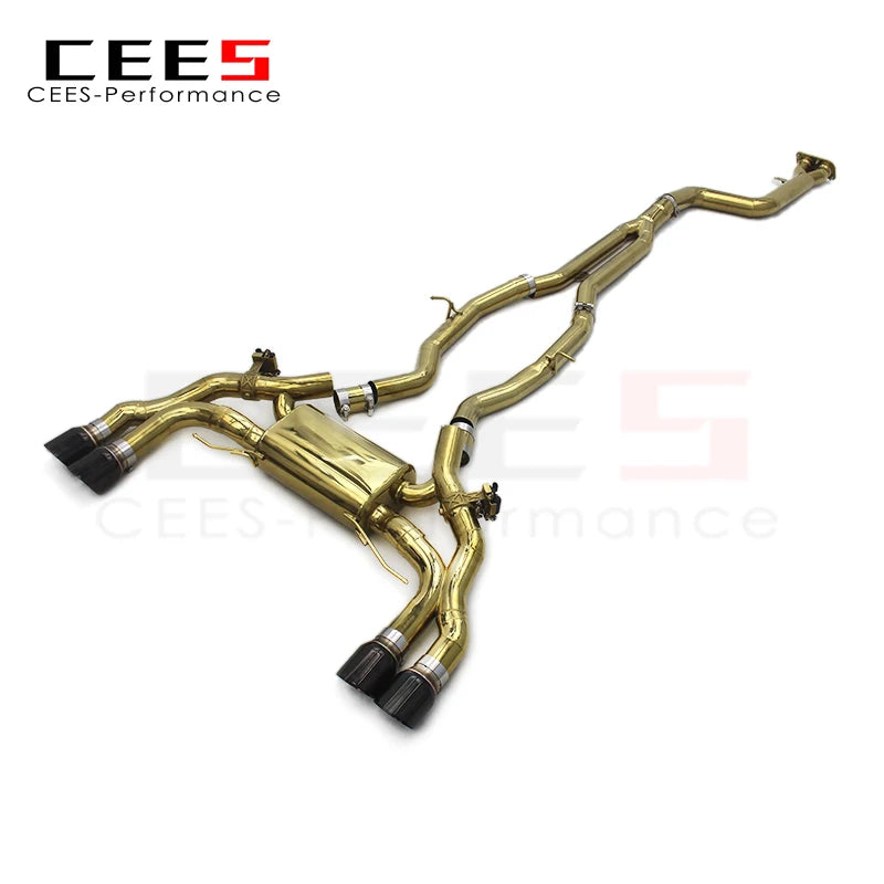 CEES Customized Plating gold Stainless Steel Valvetronic Catback Muffler Exhaust Pipes For BMW X3M/X4M F97/F98 3.0T 2019-2023