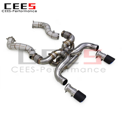 cees Sport Valved Exhaust System Downpipe For Mclaren 720S 4.0 2017-2019 SS304 Stainless Steel Racing Catback Exhaust Muffler