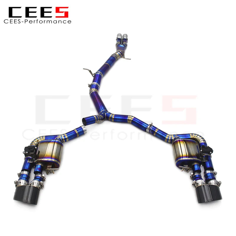 CEES high Performance Titanium Catback Exhaust Valvetronic Muffler pipe For Audi RS4/RS5 B9/B9.5 2.9T 2017-2023 With Black Tip