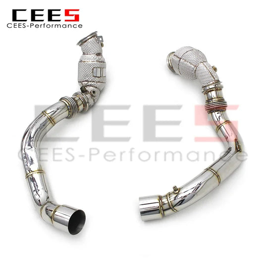 CEES Stainless Steel M8 F91 X5M F95 X6M F96 Downpipe for BMW Catted Downpipe Exhaust with Cell Cats