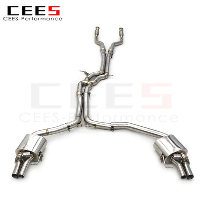 CEES Exhaust Stytem for Audi RS7 C7 4.0T 2013-2018 Stainless Steel Valvetronic Catback Muffler Exhaust Pipes