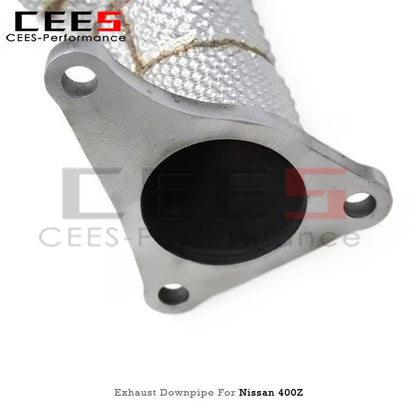 cees Engine Turbo Header Downpipe for Nissan 400Z 3.0T 2021-2024 Stainless Steel Pipe with Heat Shield Through Exhaust Muffler