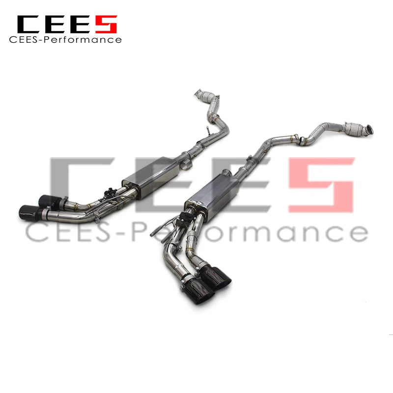 CEES Full set Catback Exhaust Muffler System Downpipe with catalyst For Mercedes-Benz G63 W464 4.0T 2019-2023 Stainless Steel