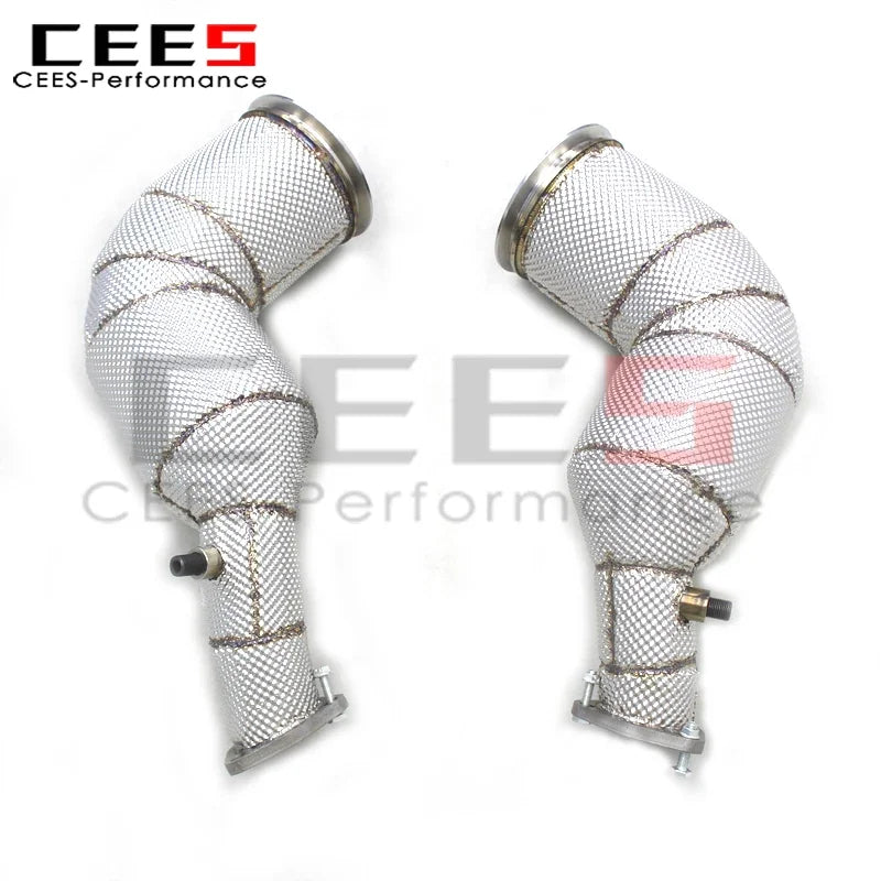 CEES Free Flow Downpipe for Audi RS6 C8 4.0T 2021-2023 Racing High Quality Stainless Steel Exhaust Pipes Downpipes with OPF/DPF