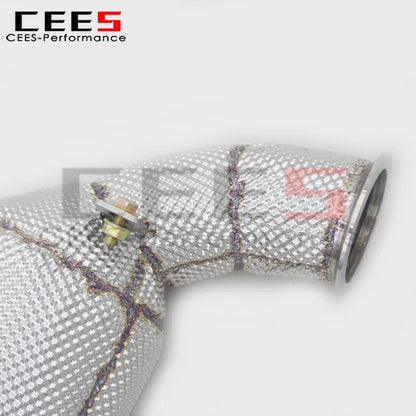 cees Stainless Steel Exhaust Downpipe for Porsche Panamera 971 2.9/3.0 2017+ High Custom Car Exhaust Pipes Catted Downpipe