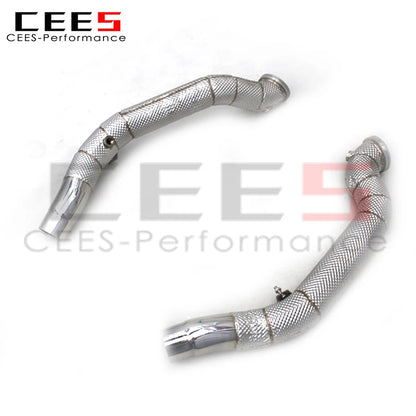 CEES Exhaust Downpipe For Maserati Ghibli 3.0T 2014-2023 with catalyst High flow catted downpipe Exhaust Pipe