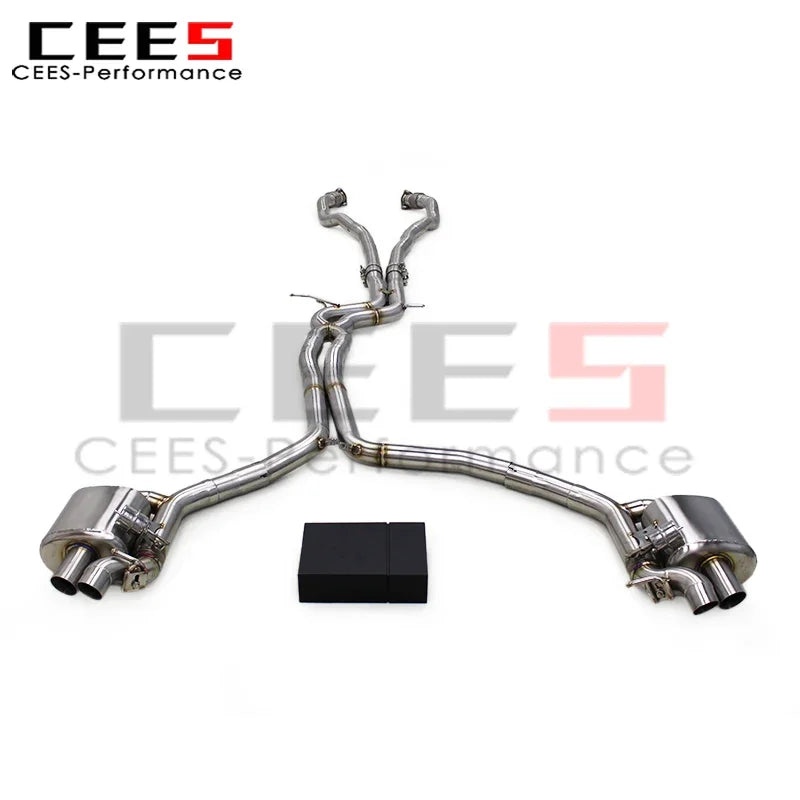 CEES Tuning Escape Exhaust Pipe For Audi RS4 RS5 B8.5 4.2L 2012-2016 SS304 Stainless Steel Sport Catback Exhaust System Assembly