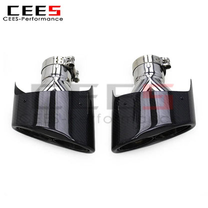 CEES RS Carbon Fiber Tail Tip for Audi RS3 RS4 2016-2024 Stainless Steel Exhaust Pipe Exhaust Tips Tail Mouth Car Exhaust Pipe