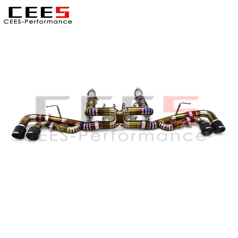 cees Full Exhaust System For Chevrolet CORVETTE C8 2019-2023 3inch Pipe Straight Downpipe Valvetronic Muffler Catback Race Sport