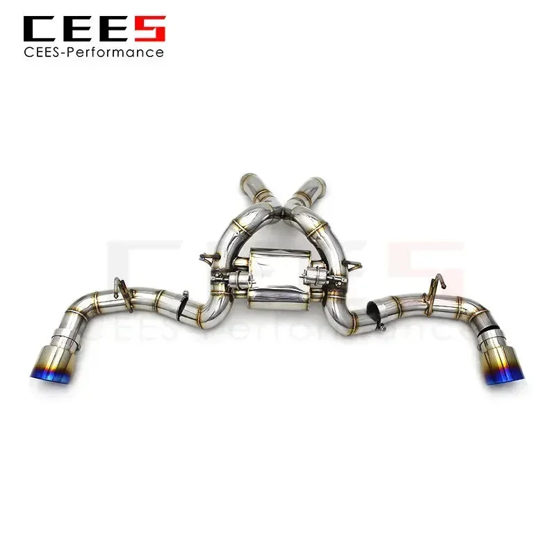 cees Titanium Catback Catalyst Downpipe for McLaren 570S/570GT 3.8T 2015-2019 Supersport Valved Axle Back Heat Shield Header