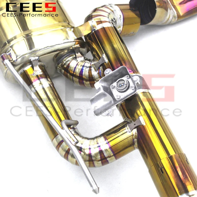 CEES Car Rear Catback Exhaust Muffler Modify for Benz GLE63 AMG W166 4.0T/5.5T 2015-2022 Performance Titanium Exhaust Pipe