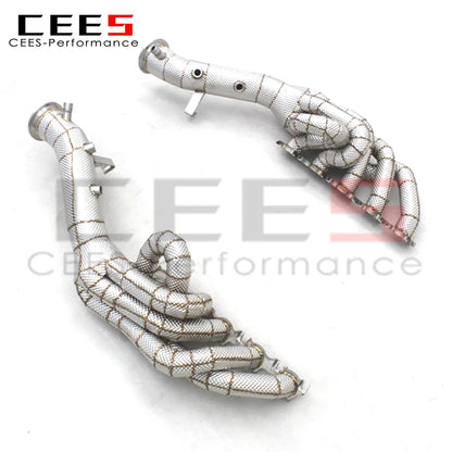 CEES Exhaust Manifold Assembly for Lamborghini Huracan STO/EVO Spyder 5.2 2019-2020 Stainless Steel Exhaust System Made in China